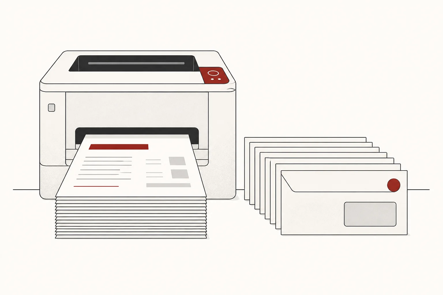 Statements printing and being sealed into window envelopes